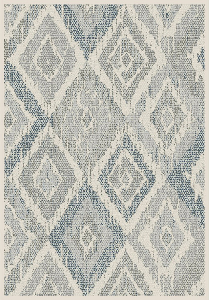Dynamic Mosaic Machine-made 1669 Cream/grey/blue Area Rugs