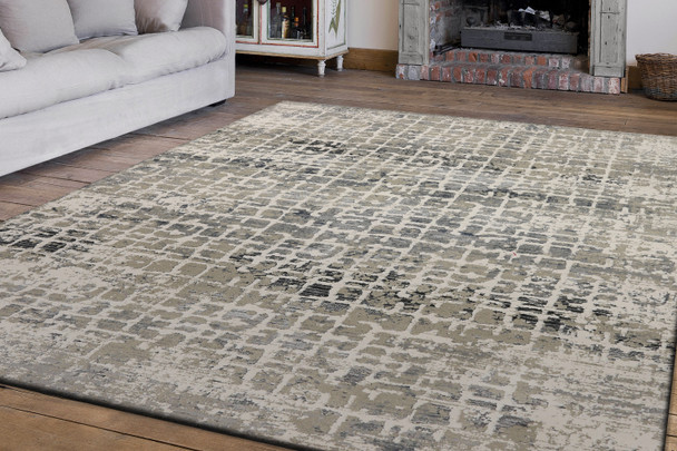 Dynamic Astoria Machine-made 3374 Cream/grey Area Rugs
