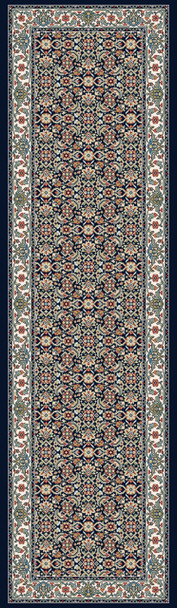 Dynamic Ancient Garden Machine-made 57011 Navy Area Rugs