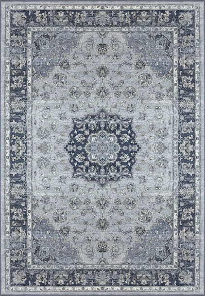 Dynamic Ancient Garden Machine-made 57559 Silver/blue Area Rugs