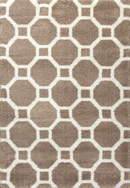 Dynamic Silky Shag Machine-made 5903 Beige Area Rugs