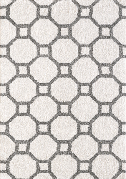 Dynamic Silky Shag Machine-made 5903 White/silver Area Rugs