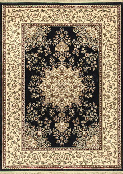 Dynamic Brilliant Machine-made 7201 Black Area Rugs