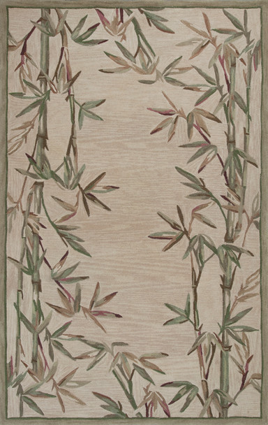 KAS Rugs Sparta 3146 Ivory Bamboo Border Hand-tufted Area Rugs