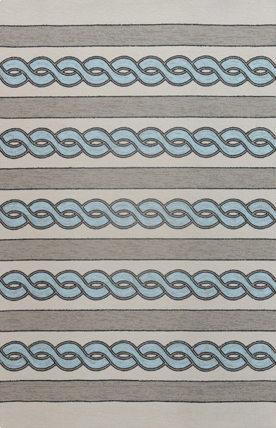 KAS Rugs Libby Langdon Hamptons 5235 Ivory/spa Cable Knit Hand-hooked Area Rugs