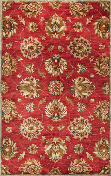 KAS Rugs Syriana 6003 Red Allover Kashan Hand-tufted Area Rugs
