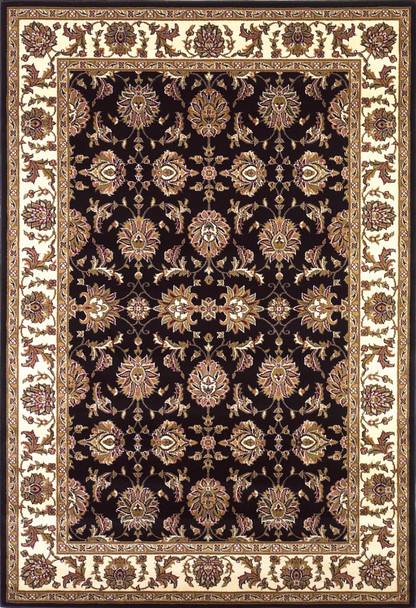 KAS Rugs Cambridge 7313 Black/ivory Kashan Machine-made Area Rugs