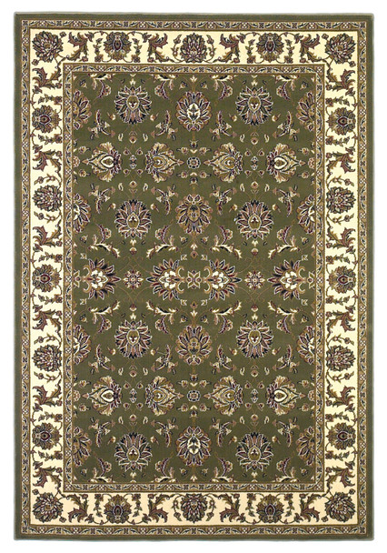 KAS Rugs Cambridge 7314 Green/ivory Kashan Machine-made Area Rugs