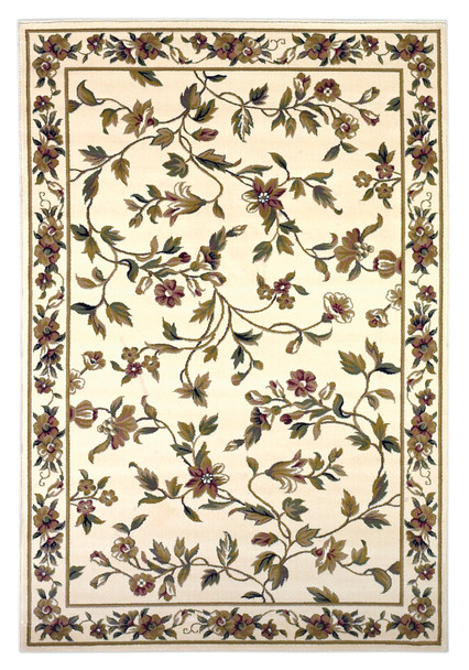 KAS Rugs Cambridge 7331 Ivory Floral Vine Machine-made Area Rugs