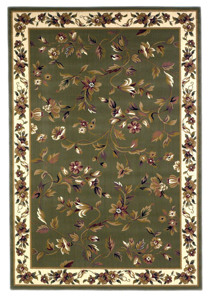 KAS Rugs Cambridge 7332 Sage/ivory Floral Vine Machine-made Area Rugs