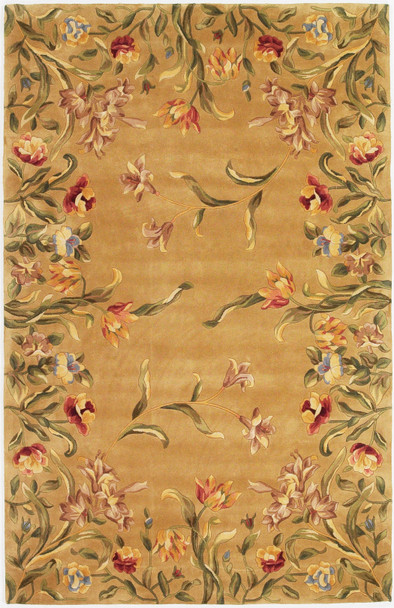 KAS Rugs Emerald 9080 Gold Tulip Garden Hand-tufted Area Rugs