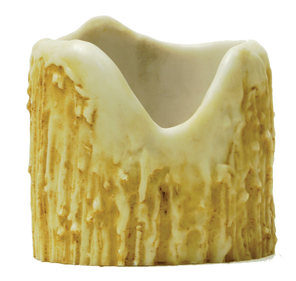 Meyda 4"w X 4"h Poly Resin Ivory Uneven Top Candle Cover - 100531