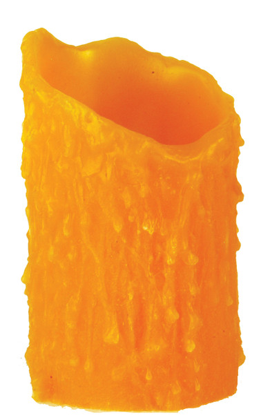 Meyda 3"w X 5"h Poly Resin Honey Amber Uneven Top Candle Cover - 102574