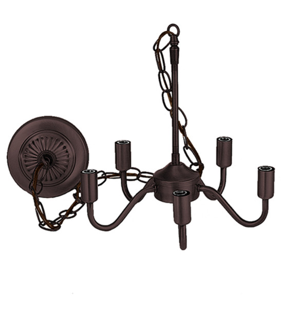 Meyda 12"w Mahogany Bronze 5 Lt/4' Wire/canopy - 10358