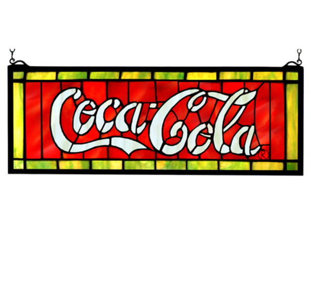 Meyda 28"w X 10"h Coca-cola Stained Glass Window - 106206