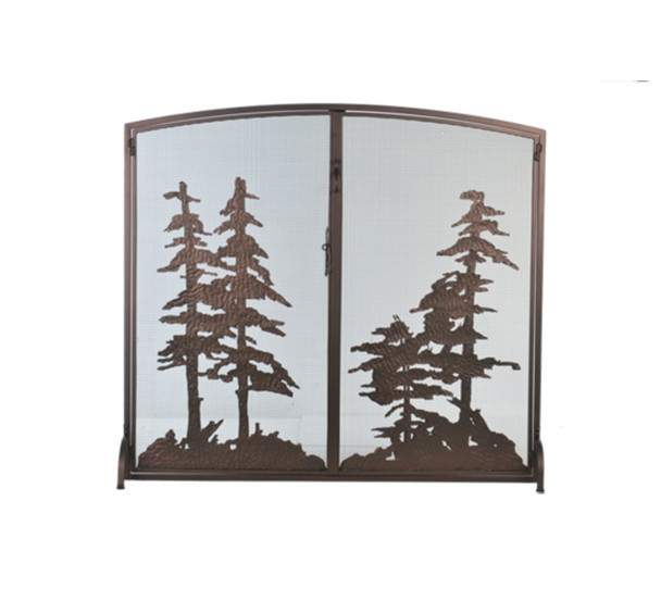 Meyda 47"w X 43"h Tall Pines Operable Door Arched Fireplace Screen - 106333