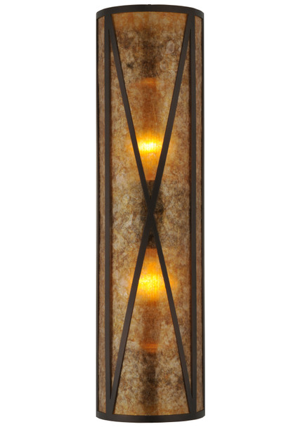 Meyda 8" Wide Amber Mica Diamond Mission Wall Sconce - 106559
