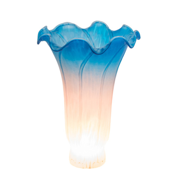 Meyda 4"w X 6"h Pink/blue Lily Shade - 10692