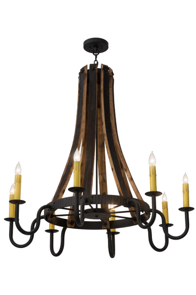 Meyda 43"w Barrel Stave Madera 8 Lt Chandelier - 108810