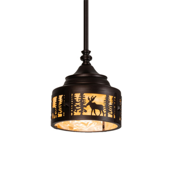 Meyda 8"w Moose At Dusk Mini Pendant - 110017