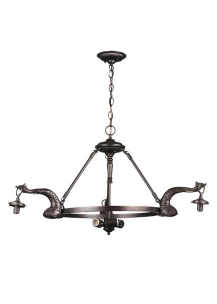 Meyda 36"w Leaping Trout 3 Arm Chandelier - 110426