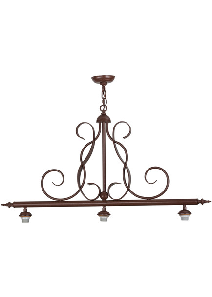 Meyda 44.5"l Rust 3 Lt Island Pendant Hardware - 110868