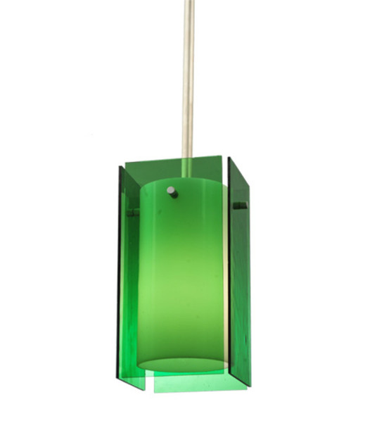 Meyda 5"sq Metro Green Quadrato Mini Pendant - 111384