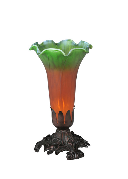 Meyda 8"h Amber/green Pond Lily Accent Lamp - 11235