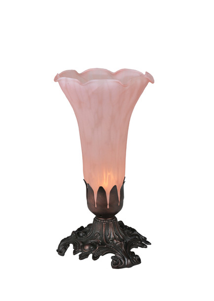 Meyda 8"h Pink Pond Lily Accent Lamp - 11241