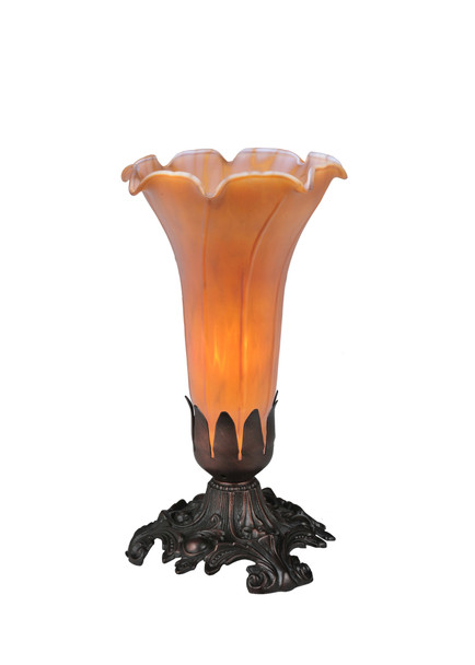 Meyda 8"h Amber Pond Lily Accent Lamp - 11244