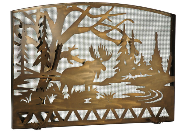 Meyda 60"w X 40"h Moose Creek Arched Fireplace Screen - 113069