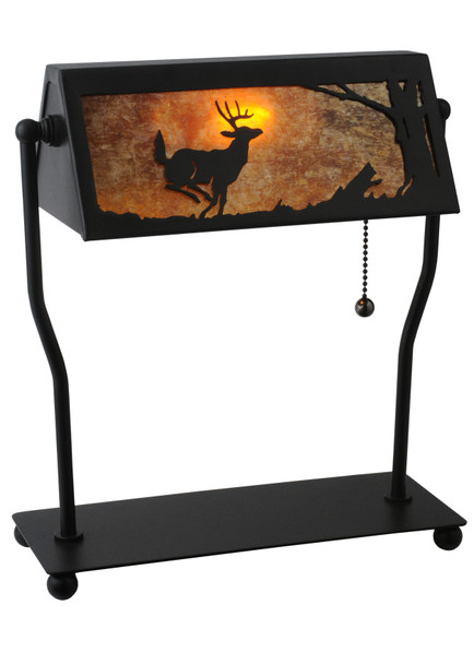 Meyda 12.5"h Deer On The Loose Banker's Lamp - 113076