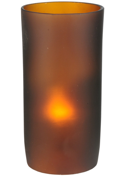 Meyda 3"w Cylindre Frosted Amber Glass Shade - 114025