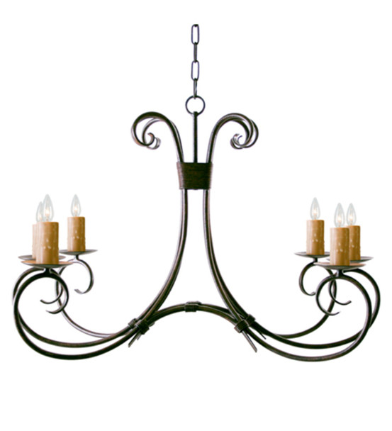 Meyda 36" Long Elon 6 Light Oblong Chandelier - 115240