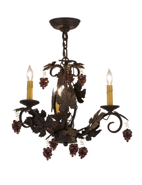 Meyda 18"w Vineyard 3 Lt Chandelier - 117174