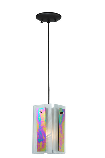 Meyda 6.5"sq Metro Aurora Borealis Quadrato Mini Pendant - 118485