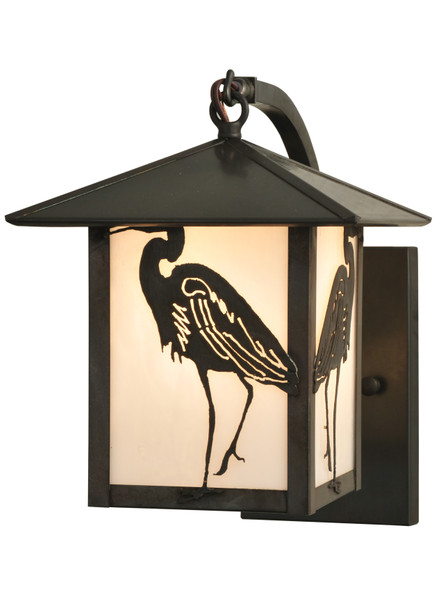 Meyda 8"w Seneca Heron Curved Arm Wall Sconce - 118722