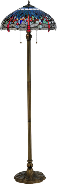 Meyda 60"h Tiffany Hanginghead Dragonfly Floor Lamp - 118843