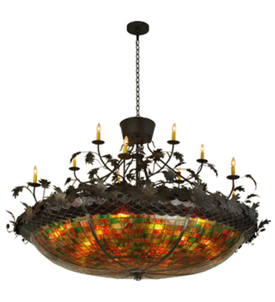 Meyda 72"w Greenbriar Oak 12 Arm Chandelier - 119540