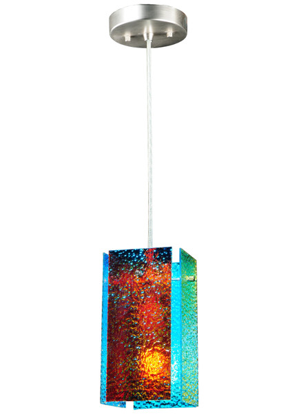 Meyda 7"w Metro Fusion Fire And Ice Granite Quadrato Mini Pendant - 122417