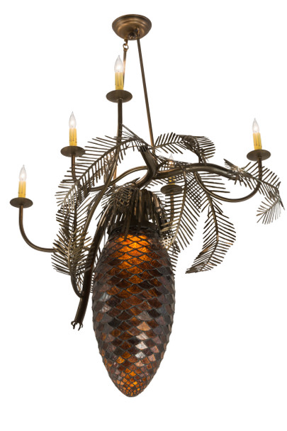 Meyda 29.5"w Pinecone 5 Arm Chandelier - 12363