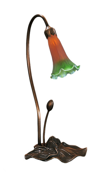 Meyda 16"h Amber/green Pond Lily Accent Lamp - 12386