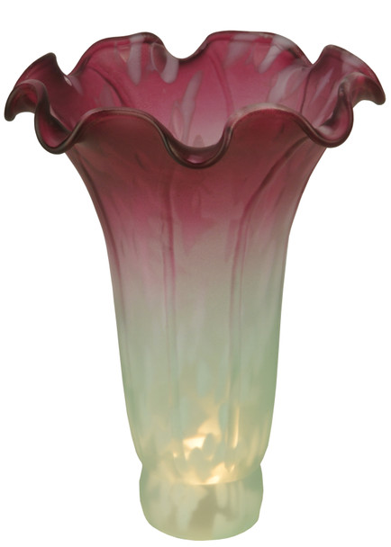 Meyda 4"w X 6"h Seafoam/cranberry Pond Lily Shade - 124700