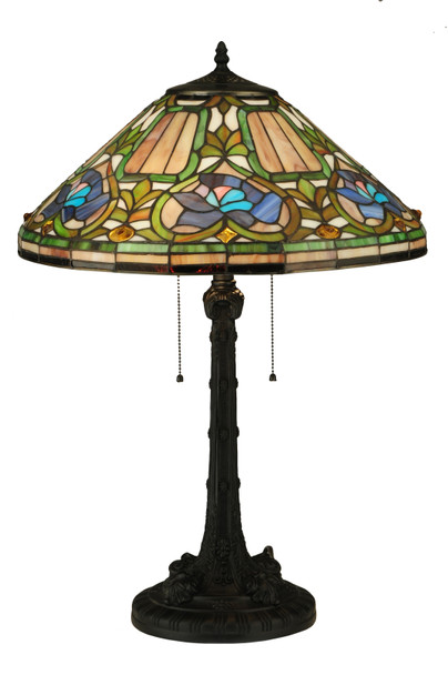 Meyda 26.5"h Tiffany Floral Table Lamp - 124816