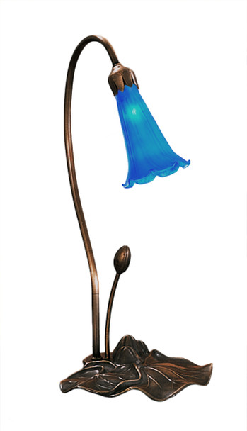 Meyda 16"h Blue Pond Lily Accent Lamp - 12500