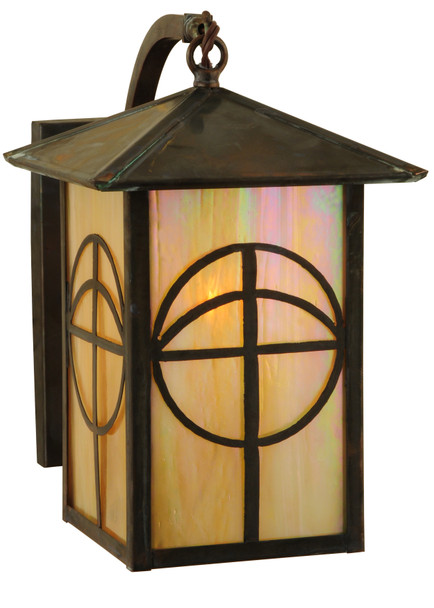 Meyda 7"w Seneca Circle Cross Curved Arm Wall Sconce - 126142