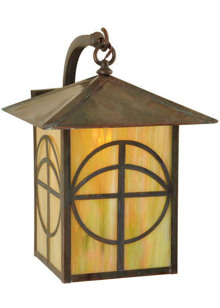 Meyda 12"w Seneca Circle Cross Curved Arm Wall Sconce - 126148