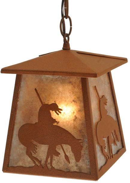 Meyda 7"sq Trail's End Lantern Pendant - 129681