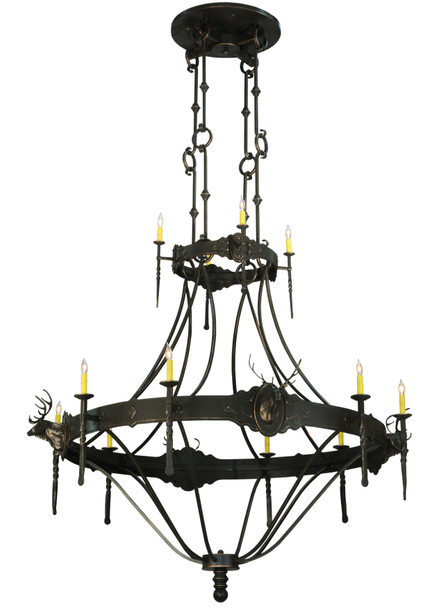 Meyda 66.5"w Stag 12 Lt Two Tier Chandelier - 130241