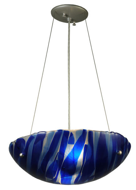 Meyda 15.75"w Metro Fusion Azul Glass Inverted Pendant - 131204